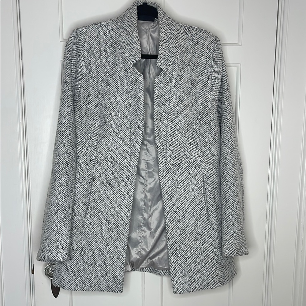 Women's Gray Herringbone Coat